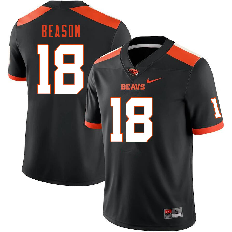 Men #18 Zeriah Beason Oregon State Beavers College Football Jerseys Sale-Black